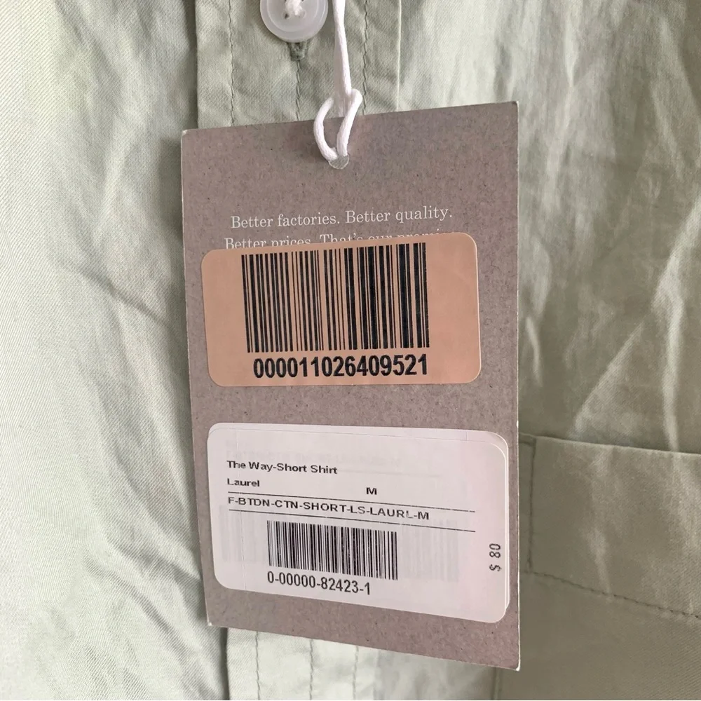 New Everlane The Silky Cotton Way Short Shirt in Laurel Green Size Medium - Picture 11 of 13